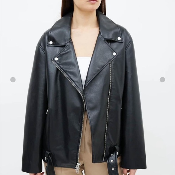 Aritzia Faux Leather oversized Moto Jacket - Picture 1 of 4